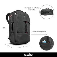 Solo New York - Varsity Collection All-Star Duffel Backpack - Black - Alternate Views