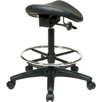WorkSmart - Backless Stool with Saddle Seat - Black - Alternate Views
