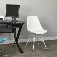 OSP Home Furnishings - Emerson Side Chair with 4 Leg Base - White - Alternate Views