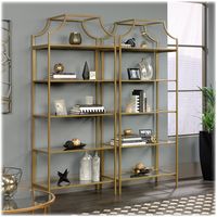 Sauder - International Lux Collection 5-Shelf Bookcase - Satin Gold - Alternate Views