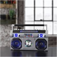 Studebaker - Bluetooth Boombox with FM Radio, CD Player, 10 watts RMS - Silver - Alternate Views