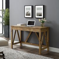 Walker Edison - Rustic Farmhouse A-Frame Computer Desk - Barnwood - Alternate Views