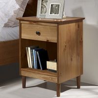 Walker Edison - 1-Drawer Nightstand - Caramel - Alternate Views