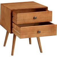 Walker Edison - Mid-Century Solid Wood 2-Drawers Cabinet - Caramel - Alternate Views