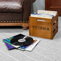 Victrola - Record and Vinyl Crate - Brown - Alternate Views