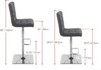CorLiving - Heavy Duty Fabric Kitchen Chairs (Set of 2) - Dark Gray - Alternate Views