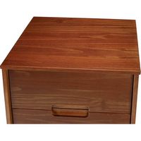 Walker Edison - Mid Century Modern Square Wood 2-Drawer End Table - Alternate Views