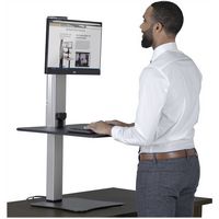 Victor - Electric Height Adjustable Standing Desk Riser Workstation - Black, Aluminum - Alternate Views