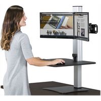 Victor - Electric Dual Monitor Height Adjustable Standing Desk Riser Workstation - Black, Aluminum - Alternate Views