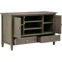Simpli Home - Warm Shaker SOLID WOOD 47 inch Wide Transitional TV Media Stand in Distressed Grey ... - Alternate Views