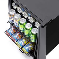 NewAir - 90-Can Freestanding Beverage Cooler, Compact with Adjustable Shelves and Lock - Black - Alternate Views