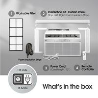 LG - 150 Sq. Ft. 5,000 BTU Window Air Conditioner - White - Alternate Views