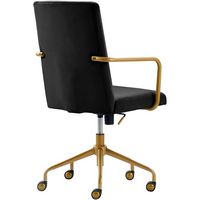 Elle Decor - Giselle Mid-Century Modern Fabric Executive Chair - Gold/Velvet Blue - Alternate Views