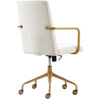 Elle Decor - Giselle Mid-Century Modern Fabric Executive Chair - Gold/Velvet Cream - Alternate Views
