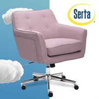 Serta - Ashland Memory Foam & Twill Fabric Home Office Chair - Lilac - Alternate Views