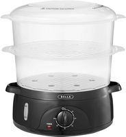 Bella - 9.5-Qt. 3-Tier Food Steamer - Black/Clear - Alternate Views