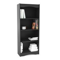 CorLiving - Hawthorne Collection 4 Shelf Floor-Standing Bookcase - Black - Alternate Views