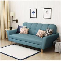 Noble House - Loomis 3-Seat Fabric Sofa - Blue - Alternate Views