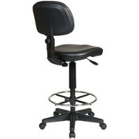 WorkSmart - DC Series Vinyl & Molded Foam Drafting Chair - Black - Alternate Views