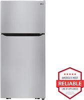 LG - 20.2 Cu. Ft. Top-Freezer Refrigerator - Stainless Steel - Alternate Views