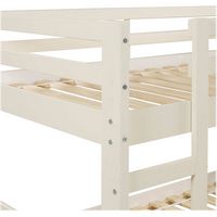 Walker Edison - Solid Wood Low Twin over Twin Bunk Bed - White - Alternate Views