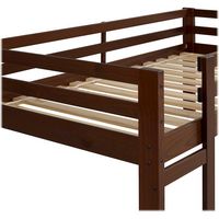 Walker Edison - Solid Wood Low Twin over Twin Bunk Bed - Walnut - Alternate Views