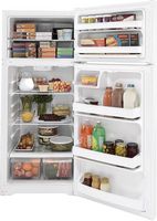 GE - 17.5 Cu. Ft. Top-Freezer Refrigerator with LED Interior Lighting - White - Alternate Views