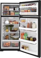 GE - 17.5 Cu. Ft. Top-Freezer Refrigerator with LED Interior Lighting - Black - Alternate Views