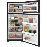 GE - 17.5 Cu. Ft. Top-Freezer Refrigerator - Black - Alternate Views