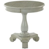 OSP Home Furnishings - Avalon Accent Round Traditional Veneer Table - White - Alternate Views