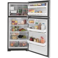 GE - 16.6 Cu. Ft. Top-Freezer Refrigerator - Stainless Steel - Alternate Views