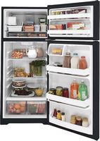 GE - 17.5 Cu. Ft. Top-Freezer Refrigerator - Black - Alternate Views