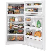 GE - 15.6 Cu. Ft. Top-Freezer Refrigerator with LED Interior Lighting - White - Alternate Views