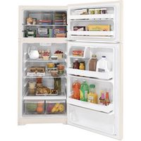 GE - 16.6 Cu. Ft. Top-Freezer Refrigerator with LED Interior Lighting - Bisque - Alternate Views