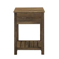 Walker Edison - Rectangular Country High-Grade MDF 1-Drawer Side Table - Rustic Oak - Alternate Views