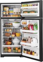 GE - 17.5 Cu. Ft. Top-Freezer Refrigerator with Edge-to-Edge Glass Shelves - Black - Alternate Views