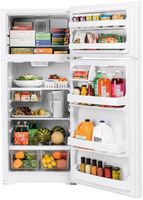 GE - 17.5 Cu. Ft. Top-Freezer Refrigerator with Edge-to-Edge Glass Shelves - White - Alternate Views
