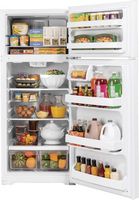 GE - 17.5 Cu. Ft. Top-Freezer Refrigerator with Edge-to-Edge Glass Shelves - White - Alternate Views