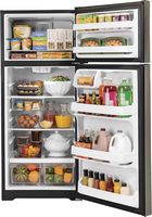 GE - 17.5 Cu. Ft. Top-Freezer Refrigerator with Edge-to-Edge Glass Shelves - Fingerprint resistan... - Alternate Views