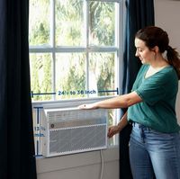GE - 350 Sq. Ft. 8,000 BTU Smart Window Air Conditioner with WiFi and Remote - White - Alternate Views