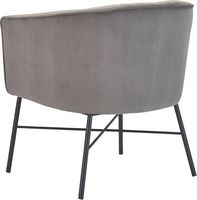 Adore Decor - 4-Leg Metal and Velvet Plush Accent Chair - Gray - Alternate Views