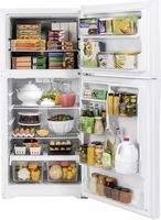 GE - 19.2 Cu. Ft. Top-Freezer Refrigerator with Interior LED Lighting - White - Alternate Views