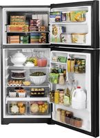 GE - 19.2 Cu. Ft. Top-Freezer Refrigerator with LED Internal Lighting - Black - Alternate Views