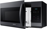 Samsung - 1.7 Cu. Ft. Over-the-Range Microwave - Black Stainless Steel - Alternate Views