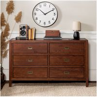 Walker Edison - Solid Wood Modern Classic 6-Drawer Dresser - Walnut - Alternate Views