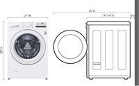 LG - 4.5 Cu. Ft. High Efficiency Stackable Front-Load Washer with 6Motion Technology - White - Alternate Views