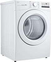 LG - 7.4 Cu. Ft. Stackable Electric Dryer with FlowSense - White - Alternate Views