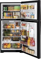 GE - 21.9 Cu. Ft. Garage-Ready Top-Freezer Refrigerator - Black Slate - Alternate Views