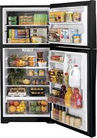 GE - 19.2 Cu. Ft. Top-Freezer Refrigerator - Black - Alternate Views
