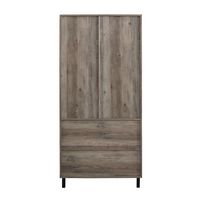 Walker Edison - 2-Drawer Storage Armoire Bookcase Cabinet - Gray Wash - Alternate Views